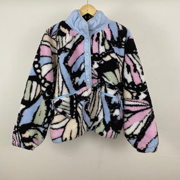 Free People Jackets & Blazers - FP Movement - Free People Hit The Slopes Printed Fleece Jacket - Butterfly - M
